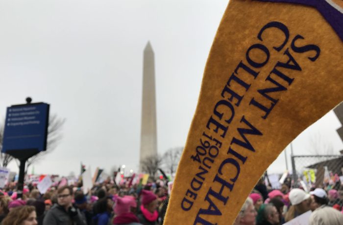 Students, faculty and alumni attended the Women's March on Washington and sister marches Jan. 21. 
Photo by Rachel Jones, '17.