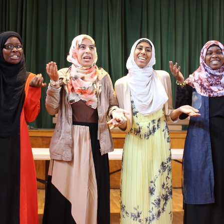 Muslim Girls Making change, a youth-lead group of poets from Vt., performed at the 2017 MLK Poetry Slam. Photo courtesy of Muslim Girls Making Change.